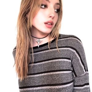 Cute Gray & Black Striped Long Sleeve
